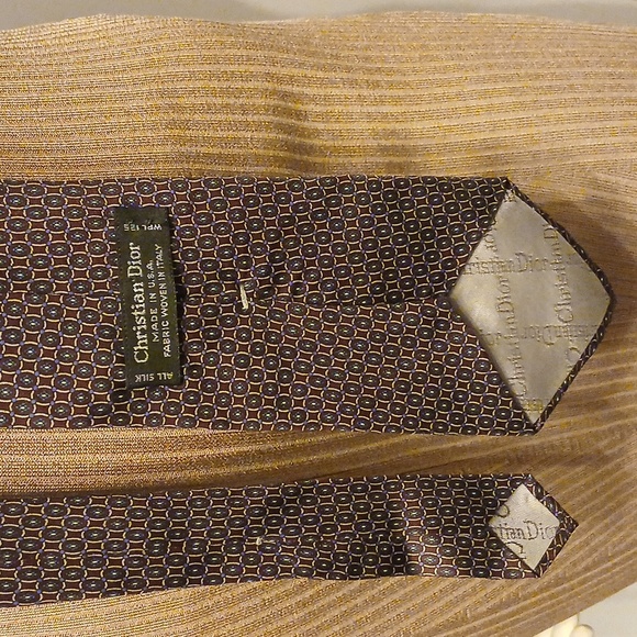 Christian Dior Men's Tie Black and Brown Men’s Tie Designer Tie Men’s Silk Tie - Picture 6 of 8